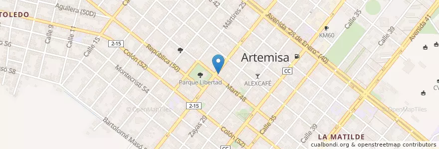Mapa de ubicacion de Biblioteca Provincial Ciro Redondo en Cuba, Artemisa, Artemisa, Ciudad De Artemisa.