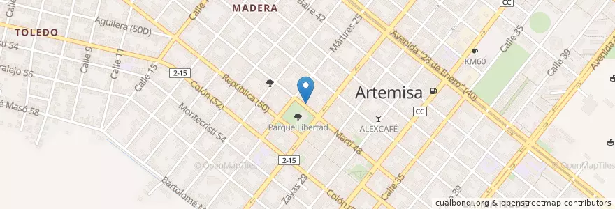 Mapa de ubicacion de Poder Popular Municipio Artemisa en Küba, Artemisa, Artemisa, Ciudad De Artemisa.