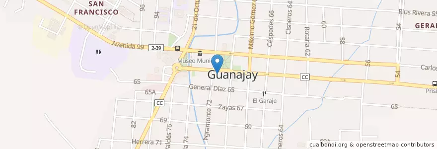 Mapa de ubicacion de San Ilarión en 쿠바, Artemisa, Guanajay, Ciudad De Guanajay.