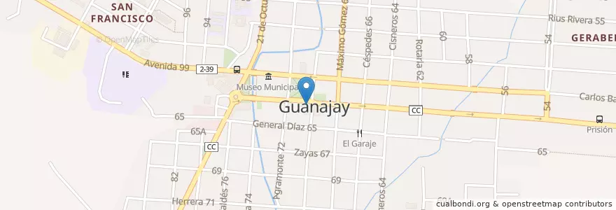 Mapa de ubicacion de Niágara en Kuba, Artemisa, Guanajay, Ciudad De Guanajay.