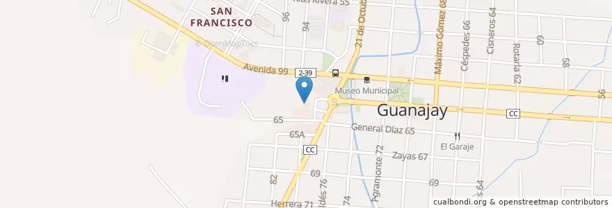 Mapa de ubicacion de Terminal Omnibus Guanajay en Kuba, Artemisa, Guanajay, Ciudad De Guanajay.