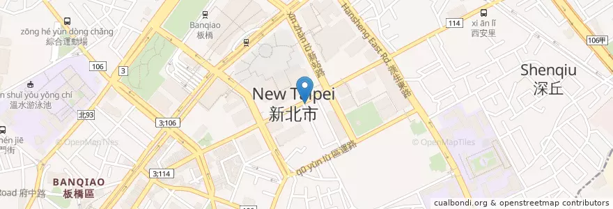 Mapa de ubicacion de 滙豐(台灣)商業銀行 en 臺灣, 新北市, 板橋區.