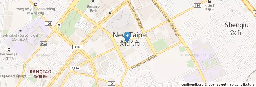 Mapa de ubicacion de 元大商業銀行 en Taiwan, New Taipei, Banqiao District.