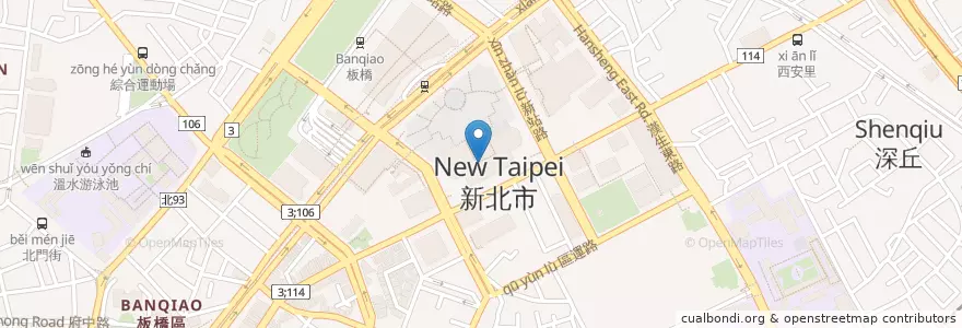 Mapa de ubicacion de 新北市政府郵局 en 臺灣, 新北市, 板橋區.