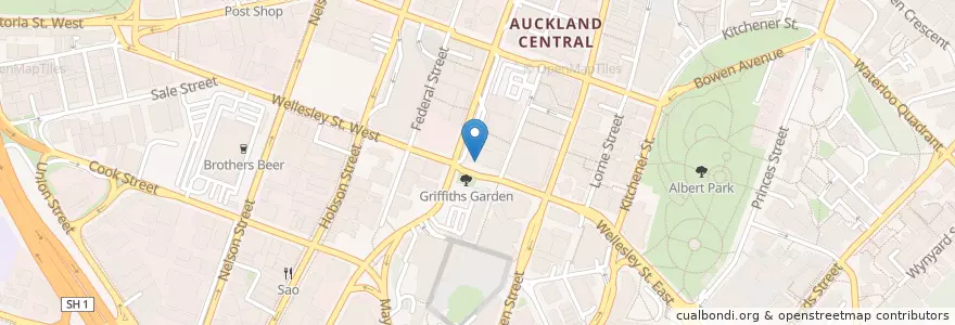 Mapa de ubicacion de Tony's Original Steak & Seafood en Nueva Zelanda, Auckland, Waitematā.