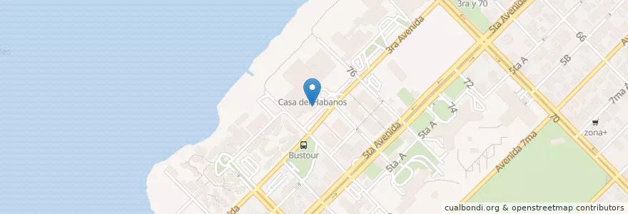 Mapa de ubicacion de Sports Bar en キューバ, La Habana, Playa.