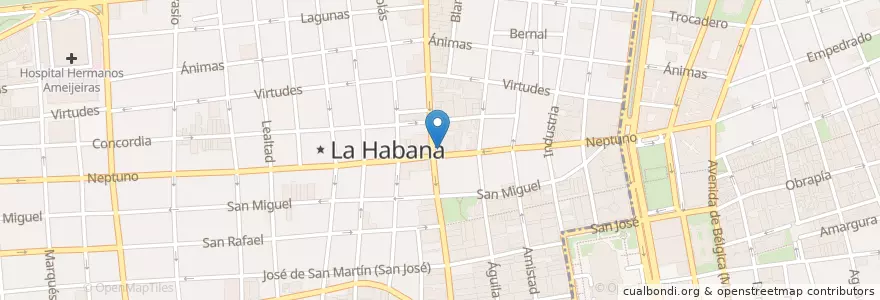 Mapa de ubicacion de Restaurante America en Kuba, Havanna, Centro Habana.