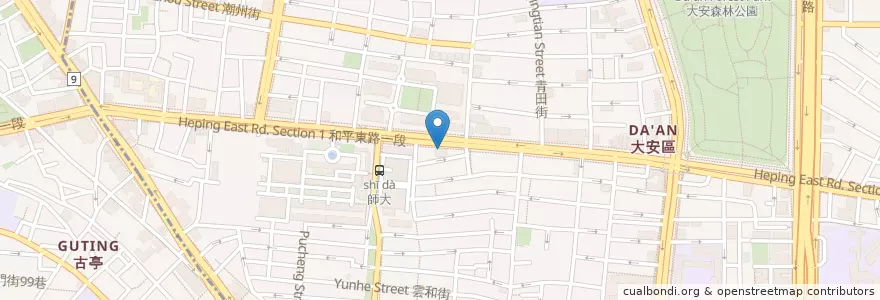 Mapa de ubicacion de 八方雲集 en Taïwan, Nouveau Taipei, Taipei, District De Daan.
