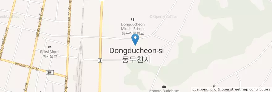 Mapa de ubicacion de 동두천시청 en 대한민국, 경기도, 동두천시.