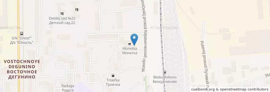 Mapa de ubicacion de Горздрав en Russland, Föderationskreis Zentralrussland, Moskau, Nördlicher Verwaltungsbezirk, Район Восточное Дегунино.