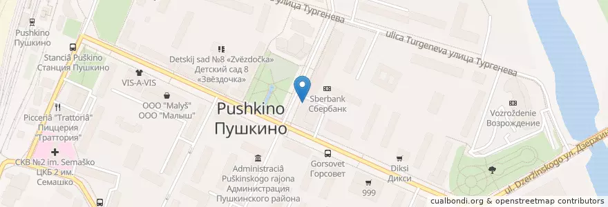 Mapa de ubicacion de Piachere en روسيا, Центральный Федеральный Округ, محافظة موسكو, Пушкинский Городской Округ.