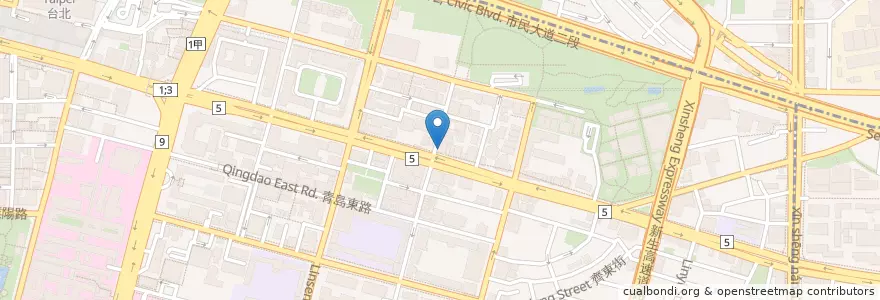 Mapa de ubicacion de 星巴克 en تایوان, 新北市, تایپه, 中正區.