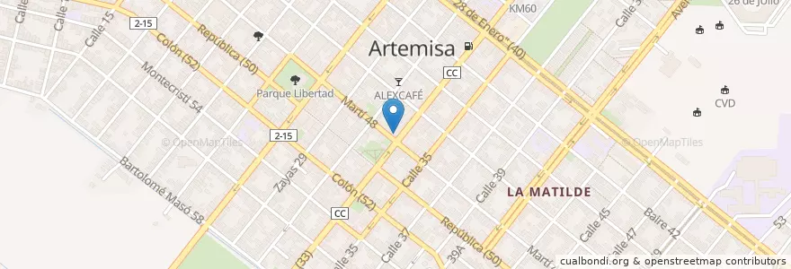 Mapa de ubicacion de ETECSA en Куба, Артемиса, Artemisa, Ciudad De Artemisa.