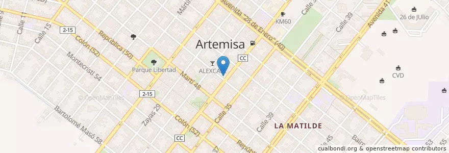 Mapa de ubicacion de Guarina en Cuba, Artemisa, Artemisa, Ciudad De Artemisa.