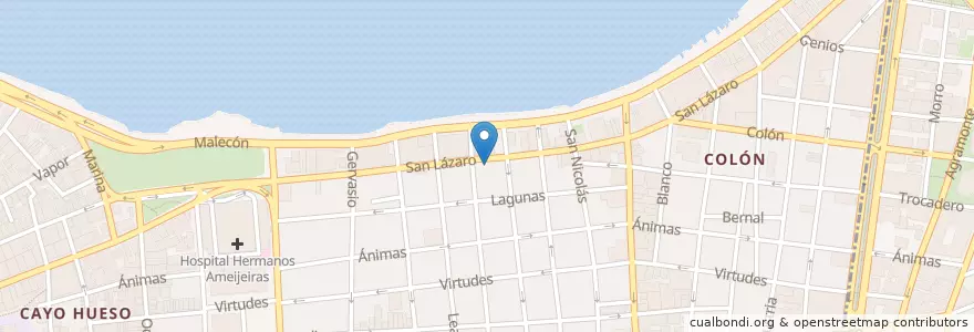 Mapa de ubicacion de Taller-Galería Babalu-Aye en 古巴, La Habana, Centro Habana.