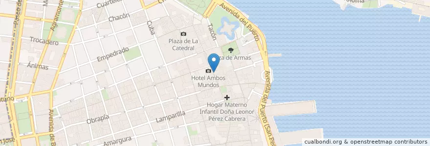 Mapa de ubicacion de Librería Boloña en 古巴, La Habana, La Habana Vieja.