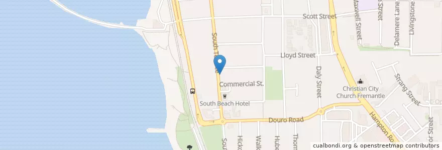 Mapa de ubicacion de Run Amuk Hotdogs Unleashed en Australië, West-Australië, City Of Fremantle.