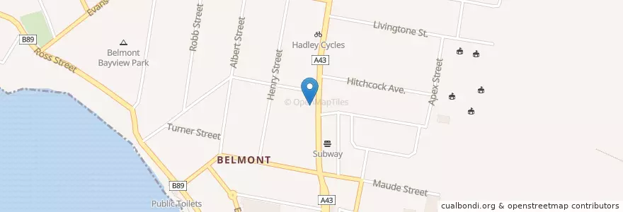 Mapa de ubicacion de Domino's Pizza en Australia, Nueva Gales Del Sur, Newcastle-Maitland, Lake Macquarie City Council.