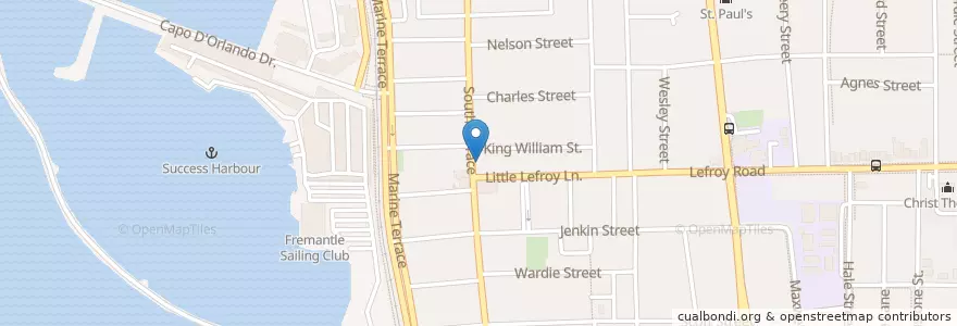 Mapa de ubicacion de Milan Indian Restaurant en استرالیا, Western Australia, City Of Fremantle.