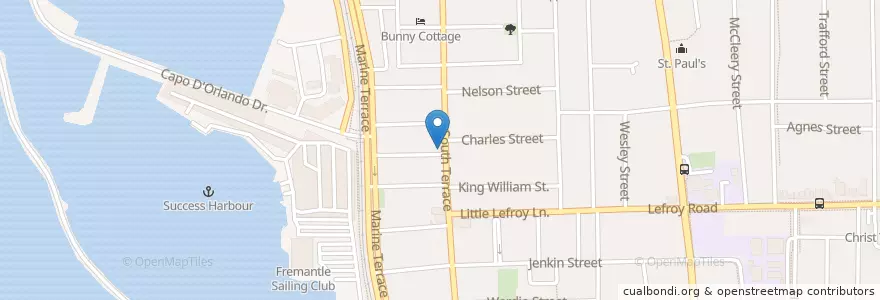 Mapa de ubicacion de Corner Room en Australie, Australie Occidentale, City Of Fremantle.