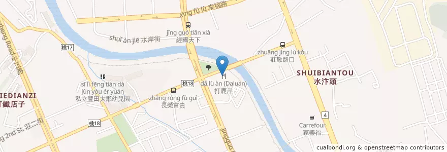 Mapa de ubicacion de 打鹿岸 (Daluan) en تايوان, تاو يوان, 桃園區.