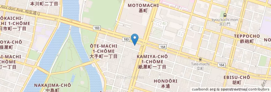 Mapa de ubicacion de みずほ銀行 en 日本, 広島県, 広島市, 中区.
