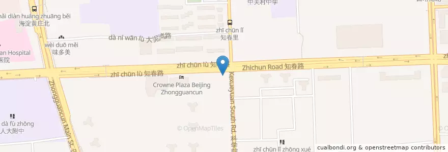 Mapa de ubicacion de 中国银行 en 中国, 北京市, 河北省, 海淀区.