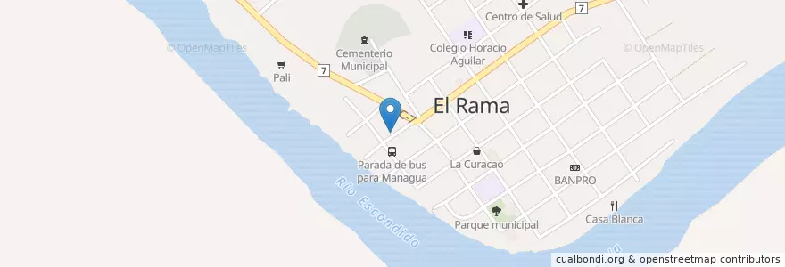 Mapa de ubicacion de Laboratorio Clinico Leon en Nikaragua, Región Autónoma De La Costa Caribe Sur, El Rama (Municipio).