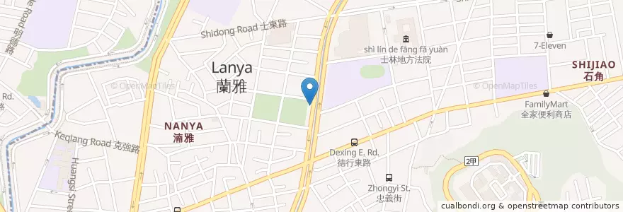 Mapa de ubicacion de 蘭雅公園 en 臺灣, 新北市, 臺北市, 士林區.