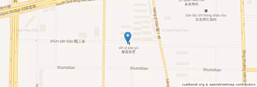 Mapa de ubicacion de 馨翼教育 en 중국, 베이징시, 허베이성, 丰台区.