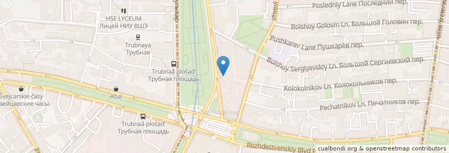 Mapa de ubicacion de Даблби en Россия, Центральный Федеральный Округ, Москва, Центральный Административный Округ, Мещанский Район.