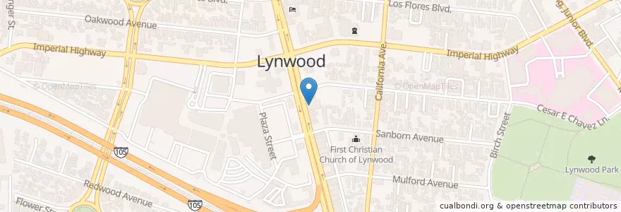 Mapa de ubicacion de Lynwood Main Post Office en Amerika Syarikat, California, Los Angeles County, Lynwood.
