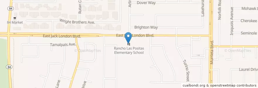 Mapa de ubicacion de Rancho Las Positas Elementary School en 美利坚合众国/美利堅合眾國, 加利福尼亚州/加利福尼亞州, 阿拉梅达县/阿拉米達縣/阿拉米達郡, Livermore.