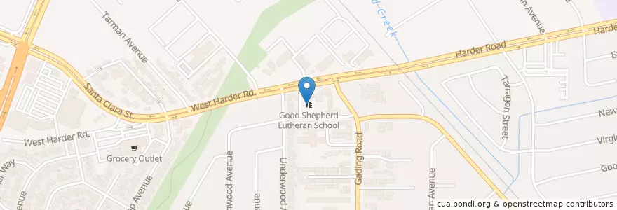 Mapa de ubicacion de Good Shepherd Lutheran School en Estados Unidos De América, California, Condado De Alameda, Hayward.