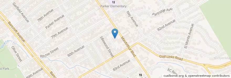 Mapa de ubicacion de Eastmont Station Oakland Post Office en 美利坚合众国/美利堅合眾國, 加利福尼亚州/加利福尼亞州, 阿拉梅达县/阿拉米達縣/阿拉米達郡, 奥克兰/奧克蘭/屋崙.