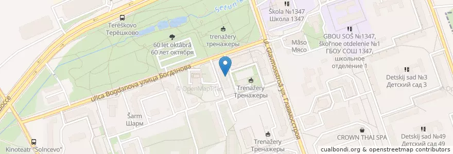 Mapa de ubicacion de Lancman en Rusland, Centraal Federaal District, Moskou, Западный Административный Округ, Район Солнцево.