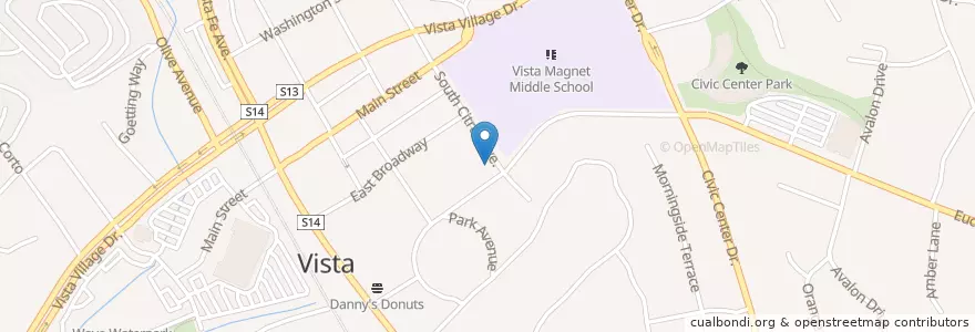 Mapa de ubicacion de Emmanuel Baptist Church of Vista en Stati Uniti D'America, California, San Diego County, Vista.