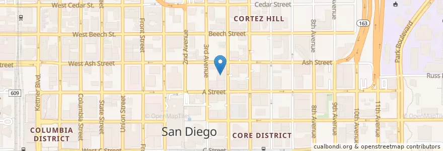 Mapa de ubicacion de Church of Scientology en Vereinigte Staaten Von Amerika, Kalifornien, San Diego County, San Diego.