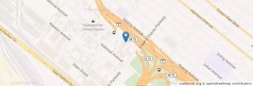 Mapa de ubicacion de Iglesia del Dios Vivo Columna en Соединённые Штаты Америки, Калифорния, San Diego County, San Diego.