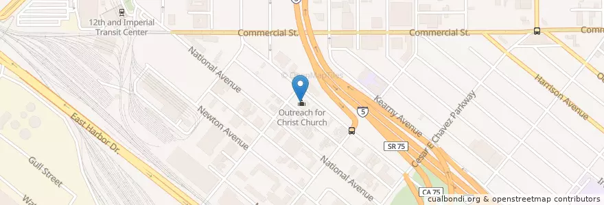 Mapa de ubicacion de Outreach for Christ Church en ایالات متحده آمریکا, کالیفرنیا, San Diego County, San Diego.