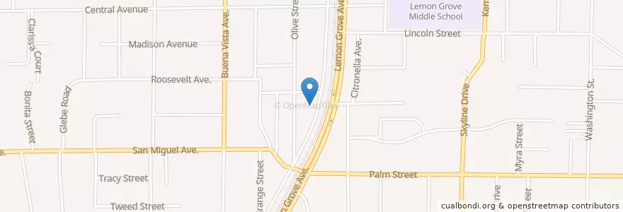 Mapa de ubicacion de New Beginning Christian Assembly Church en Amerika Syarikat, California, San Diego County, Lemon Grove.