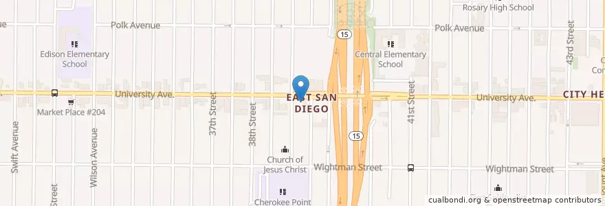 Mapa de ubicacion de Community Christian Church en Vereinigte Staaten Von Amerika, Kalifornien, San Diego County, San Diego.