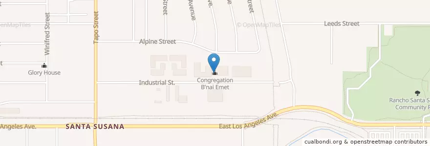 Mapa de ubicacion de Congregation B'nai Emet en الولايات المتّحدة الأمريكيّة, كاليفورنيا, Ventura County, Simi Valley.