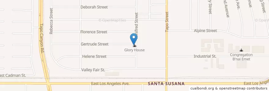 Mapa de ubicacion de Glory House en United States, California, Ventura County, Simi Valley.