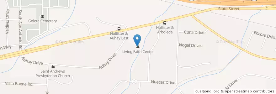 Mapa de ubicacion de Living Faith Center en الولايات المتّحدة الأمريكيّة, كاليفورنيا, Santa Barbara County.
