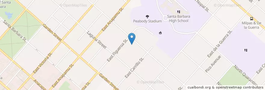 Mapa de ubicacion de Emanuel Lutheran Church en 美利坚合众国/美利堅合眾國, 加利福尼亚州/加利福尼亞州, Santa Barbara County, Santa Barbara.