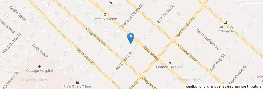 Mapa de ubicacion de First Congregational Church en Amerika Syarikat, California, Santa Barbara County, Santa Barbara.