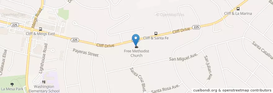 Mapa de ubicacion de Free Methodist Church en Amerika Syarikat, California, Santa Barbara County, Santa Barbara.