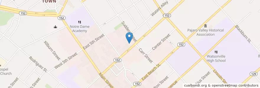 Mapa de ubicacion de Bethel Tabernacle en 미국, 캘리포니아주, Santa Cruz County, Watsonville.