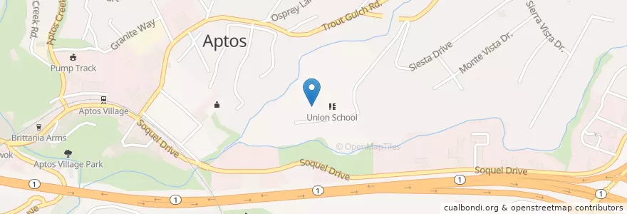 Mapa de ubicacion de Valencia Elementary School en Verenigde Staten, Californië, Santa Cruz County.